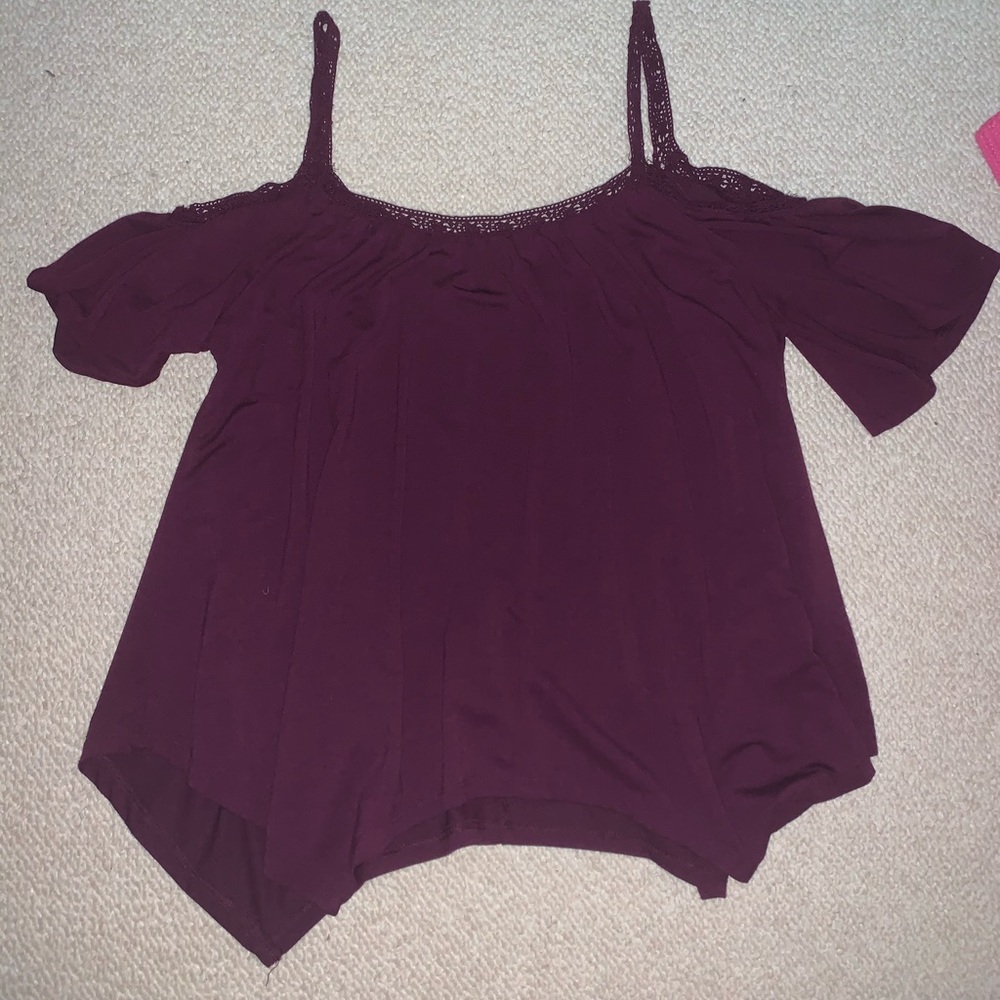 Short sleeve purple flowy shirt